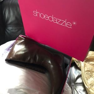 Shoe dazzle over the knee flat boots